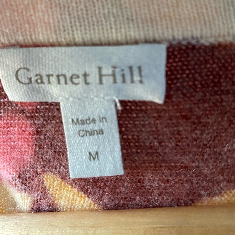 Garnet Hill Cashmere V Neck Sweater in Rich Fall Colors Size Medium - Picture 5 of 8